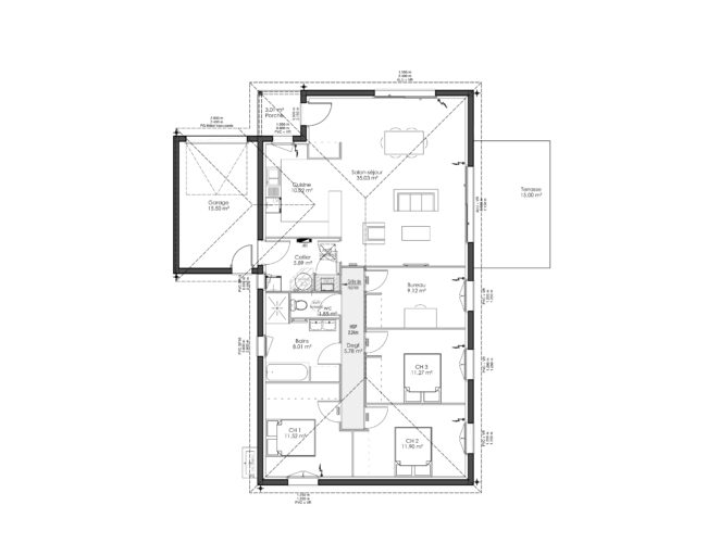 plan maison moderne aneto