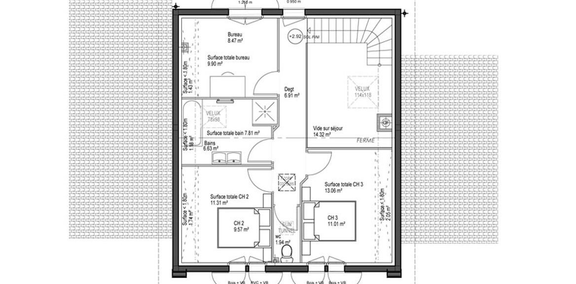 plan de maison basque 103 m²