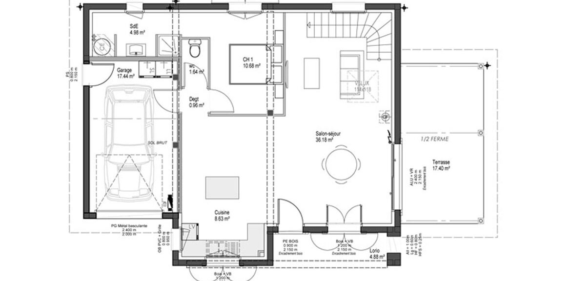 plan de maison basque rdc