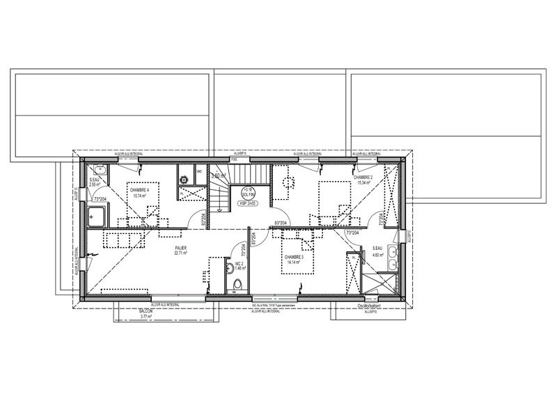 plan de maison de ville étage